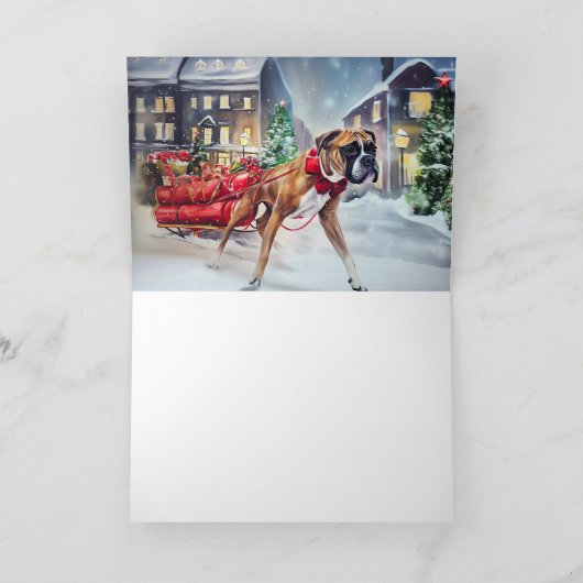 Boxer Kerstmis Feestelijk Seizoen Kaart (Binnen)