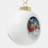 Boxer Kerstmis Feestelijk Seizoen Keramische Bal Ornament (Links)