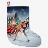 Boxer Kerstmis Feestelijk Seizoen Kleine Kerstsok (Voorkant)