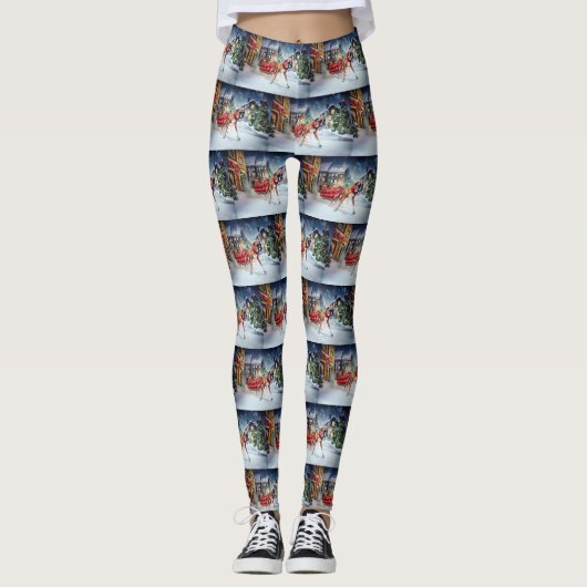 Boxer Kerstmis Feestelijk Seizoen Leggings (Voorkant)