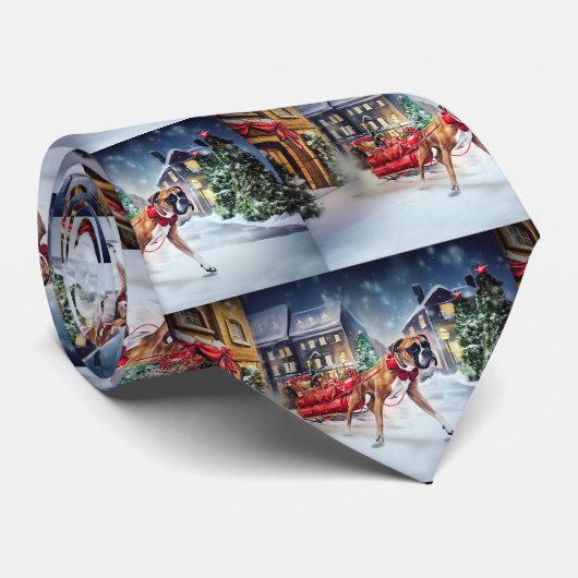 Boxer Kerstmis Feestelijk Seizoen Stropdas (Opgerold)