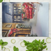 Boxer Kerstmis Feestelijk Seizoen Theedoek (Gevouwen)