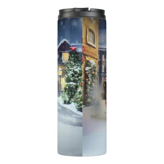 Boxer Kerstmis Feestelijk Seizoen Thermosbeker (Achterkant)