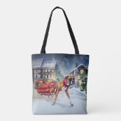 Boxer Kerstmis Feestelijk Seizoen Tote Bag (Achterkant)