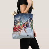 Boxer Kerstmis Feestelijk Seizoen Tote Bag (Dichtbij)