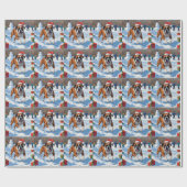 Boxer Kerstmis Festieve Sneeuw Scene Cadeaupapier (Vlak)