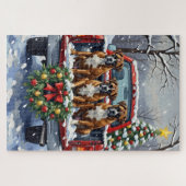 Boxer Kerstmis Rode Truck Holiday Legpuzzel (Horizontaal)