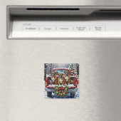 Boxer Kerstmis Rode Truck Holiday Magneet (Insitu (Vaatwasser))