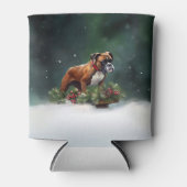 Boxer Kerstmis sneeuw winter Blikjeskoeler (Voorkant)