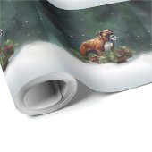 Boxer Kerstmis sneeuw winter Cadeaupapier (Rol Hoek)