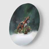 Boxer Kerstmis sneeuw winter Grote Klok (Hoek)