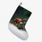 Boxer Kerstmis sneeuw winter Kleine Kerstsok (Voorkant (Hangend))