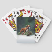 Boxer Kerstmis sneeuw winter Pokerkaarten (Achterkant)