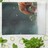 Boxer Kerstmis sneeuw winter Theedoek (Gevouwen)