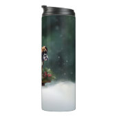 Boxer Kerstmis sneeuw winter Thermosbeker (Geroteerd rechts)