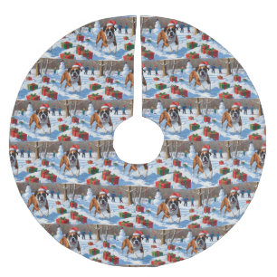 Boxer Kerstmis Sneeuwlandschap Kerstboom Rok