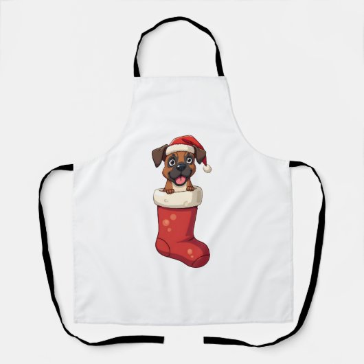 Boxer Kerstmis Stocking hond Schort (Voorkant)