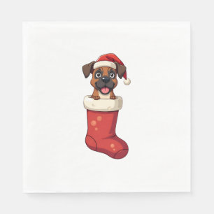 Boxer Kerstmis Stocking hond Servet