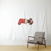 Boxer Kerstmis Stocking hond Wandkleed (In Situ (horizontaal))
