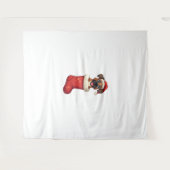 Boxer Kerstmis Stocking hond Wandkleed (Voorkant (horizontaal))