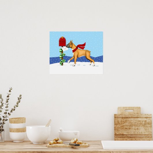 Boxer-kerstpost Poster (Keuken)