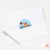 Boxer-kerstpost Ronde Sticker (Envelop)
