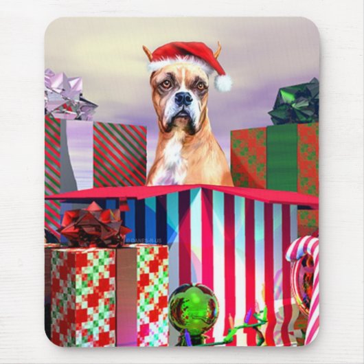 Boxer-kerstverrassing Muismat (Voorkant)