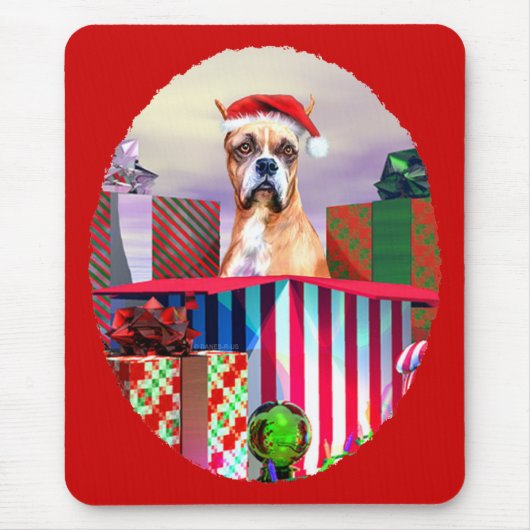 Boxer-kerstverrassing Muismat (Voorkant)