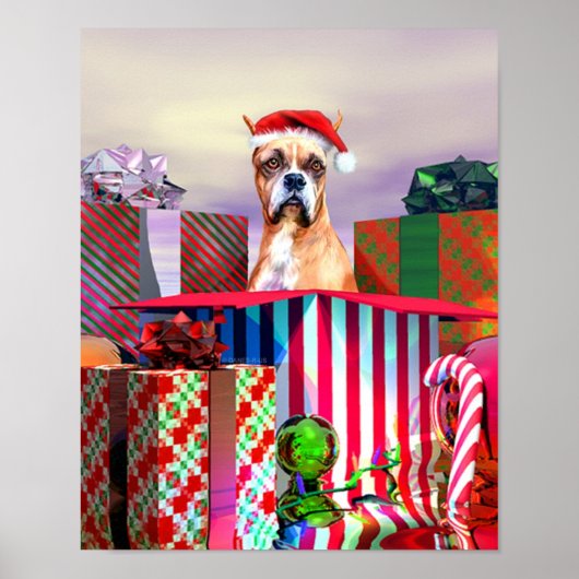 Boxer-kerstverrassing Poster (Voorkant)