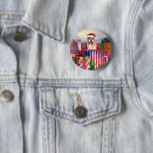 Boxer-kerstverrassing Ronde Button 5,7 Cm (In situ)