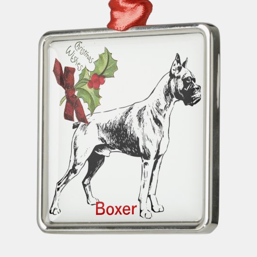 Boxer Kerstversiering Metalen Ornament (Links)