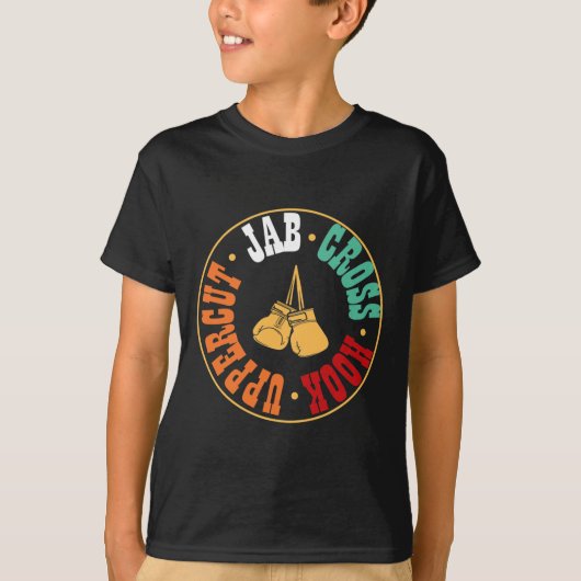 Boxer Kickboxing Workout Gift Jab Cross Hook Upper T-shirt (Voorkant)