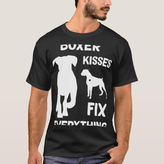 Boxer kisses fix everything Boxer dog mom Boxer da T-shirt (Voorkant)