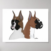 Boxer-koppen in digitale kunst op Poster (Voorkant)