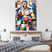 Boxer kubisme canvas (Insitu (Slaapkamer))