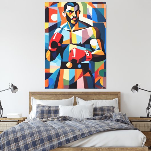 Boxer kubisme canvas (Insitu (Slaapkamer))