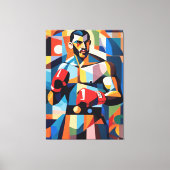 Boxer kubisme canvas (Voorkant)