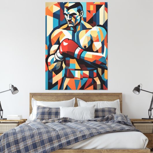 Boxer kubisme canvas (Insitu (Slaapkamer))