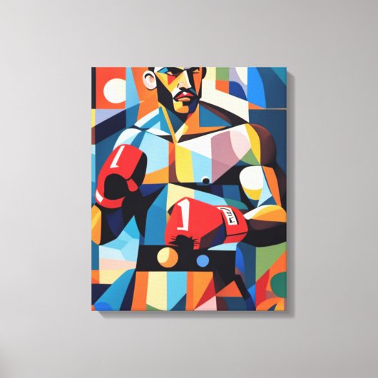 Boxer kubisme canvas afdruk (Voorkant)