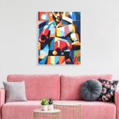 Boxer kubisme canvas afdruk (Insitu (Woonkamer))