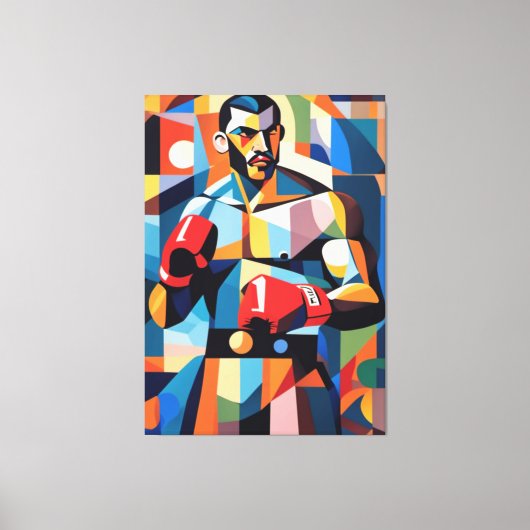 Boxer kubisme canvas afdruk (Voorkant)