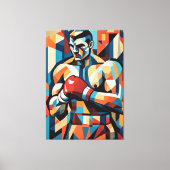 Boxer kubisme canvas afdruk (Voorkant)