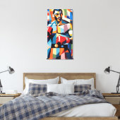 Boxer Kubisme Canvasprint Canvas Afdruk (Insitu (Slaapkamer))