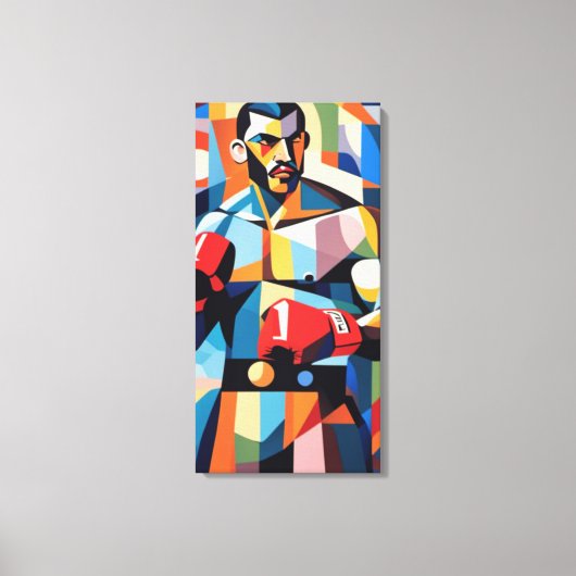 Boxer Kubisme Canvasprint Canvas Afdruk (Voorkant)