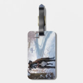 Boxer laat het sneeuwen Kerstmis Bagagelabel (Achterkant verticaal)