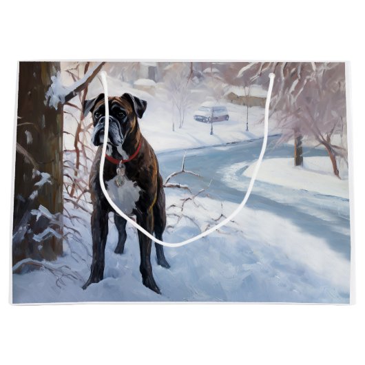 Boxer laat het sneeuwen Kerstmis Groot Cadeauzakje (Voorkant)