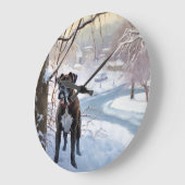 Boxer laat het sneeuwen Kerstmis Grote Klok (Hoek)