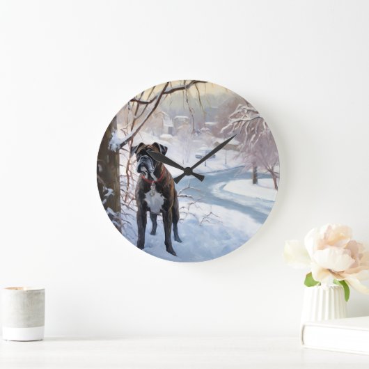 Boxer laat het sneeuwen Kerstmis Grote Klok (Huis)