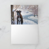 Boxer laat het sneeuwen Kerstmis Kaart (Binnen)
