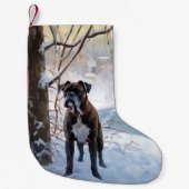 Boxer laat het sneeuwen Kerstmis Kleine Kerstsok (Voorkant)